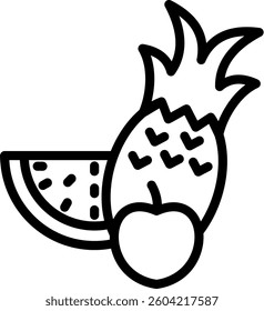 Fruits Icon Line Vector Illustration