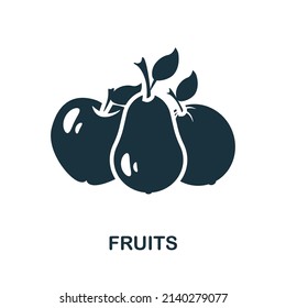 Fruits icon. Monochrome simple Fruits icon for templates, web design and infographics