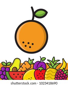 Fruits icon. Organic eco fruit, healthy lifestyle