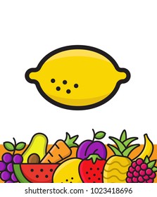 Fruits icon. Organic eco fruit, healthy lifestyle