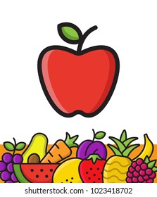 Fruits icon. Organic eco fruit, healthy lifestyle
