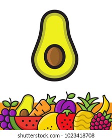 Fruits icon. Organic eco fruit, healthy lifestyle