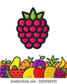 Fruits icon. Organic eco fruit, healthy lifestyle