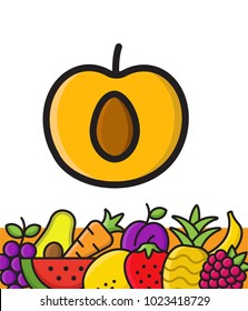 Fruits icon. Organic eco fruit, healthy lifestyle