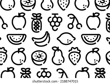 Fruits icon pattern background for graphic design.A-size horizontal.
