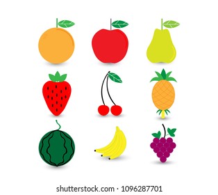 Fruits icon set. 