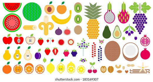 Fruits icon set