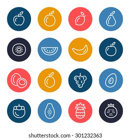 Fruits icon set