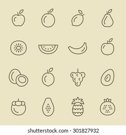 Fruits icon set