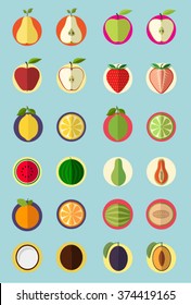 Fruits icon set