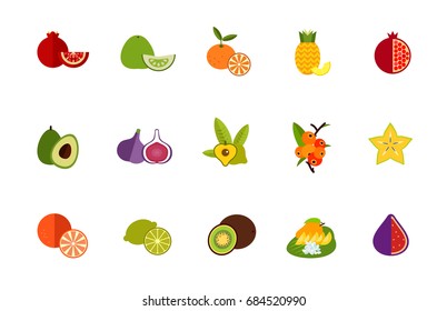 Fruits icon set