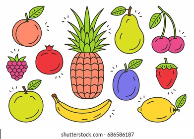 fruits icon set