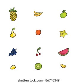 fruits icon set