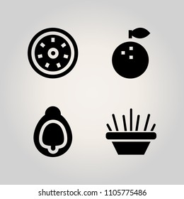 Fruits icon set. avocado, dining, fruit and ripe illustration vector icons for web and design