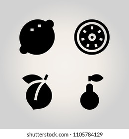 Fruits icon set. clipping, lemonade, section and hairy illustration vector icons for web and design