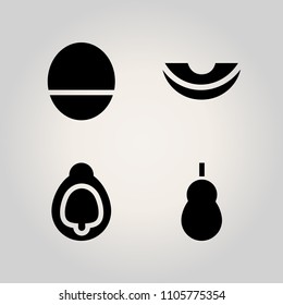 Fruits icon set. clipping path, cantalupe, seed and juicy illustration vector icons for web and design