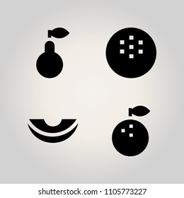 Fruits icon set. coco, honeydew, sweet and milk illustration vector icons for web and design