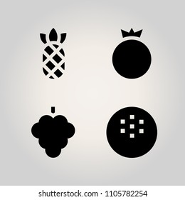 Fruits icon set. collection, fruit, freshness and nut illustration vector icons for web and design