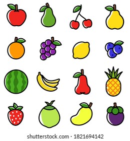 Fruits icon set. fruits icon design vector