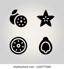 Fruits icon set. eat, portion, grapefruit and grapefruit isolated illustration vector icons for web and design