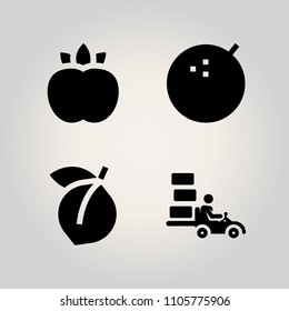 Fruits icon set. element, symbol, nature and freshness illustration vector icons for web and design