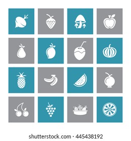 Fruits Icon Set. Eps-10.