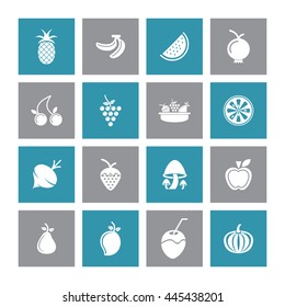 Fruits Icon Set. Eps-10.