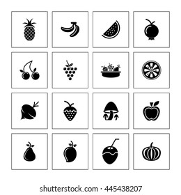 Fruits Icon Set. Eps-10.