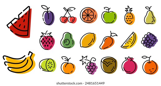 Fruits icon. Fruits icon set. Food symbol.