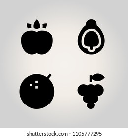 Fruits icon set. fresh, clipping, sweet and sour illustration vector icons for web and design