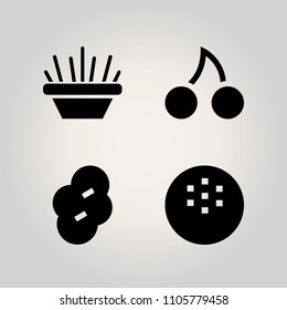 Fruits icon set. fresh, cut, rainbow and vegetarian illustration vector icons for web and design