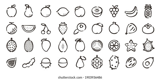 Fruits Icon Set (Hand draw version)