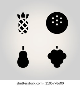 Fruits icon set. ingredient, isolated, background and dessert illustration vector icons for web and design