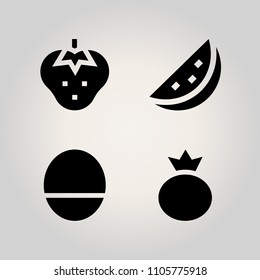 Fruits icon set. isolated, red, single and collection illustration vector icons for web and design