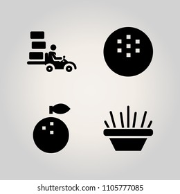 Fruits icon set. isolated, snack, cut and fruit illustration vector icons for web and design