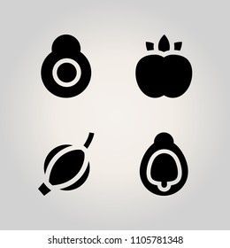 Fruits icon set. juice, berry, purple and organic illustration vector icons for web and design