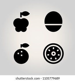 Fruits icon set. juice, freshness, south and pulp illustration vector icons for web and design