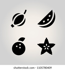 Fruits icon set. juice, melon, nutrition and ripe illustration vector icons for web and design