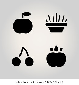 Fruits icon set. mix, spring, summer and stem illustration vector icons for web and design