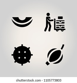Fruits icon set. orange, product, tropical and lichi illustration vector icons for web and design