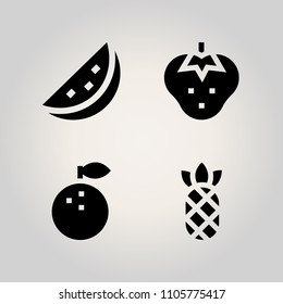 Fruits icon set. print, half, snack and decoration illustration vector icons for web and design