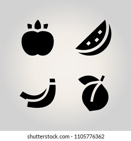 Fruits icon set. quarter, background, fresh and natural illustration vector icons for web and design