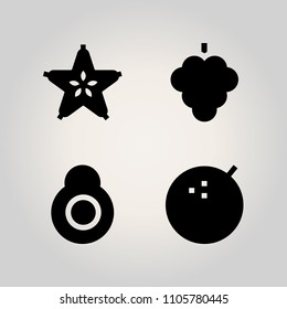 Fruits icon set. ripe, summer, lifestyle and yellow illustration vector icons for web and design