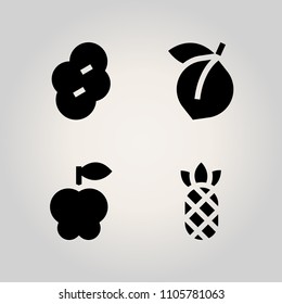 Fruits icon set. section, outside, dieting and shears illustration vector icons for web and design
