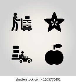 Fruits icon set. service, design, wet and tasty illustration vector icons for web and design