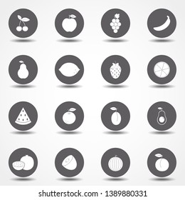 Fruits icon set. Simple set of fruits vector icons for web design isolated on white background