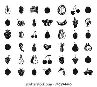 Fruits icon set. Simple set of fruits vector icons for web design isolated on white background