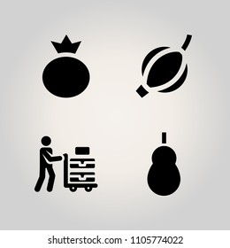 Fruits icon set. slice, customer, concept and diet illustration vector icons for web and design