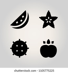 Fruits icon set. sweet, background, studio and dessert illustration vector icons for web and design