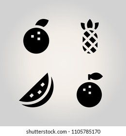 Fruits icon set. sweet, isolated, mandarin and snack illustration vector icons for web and design